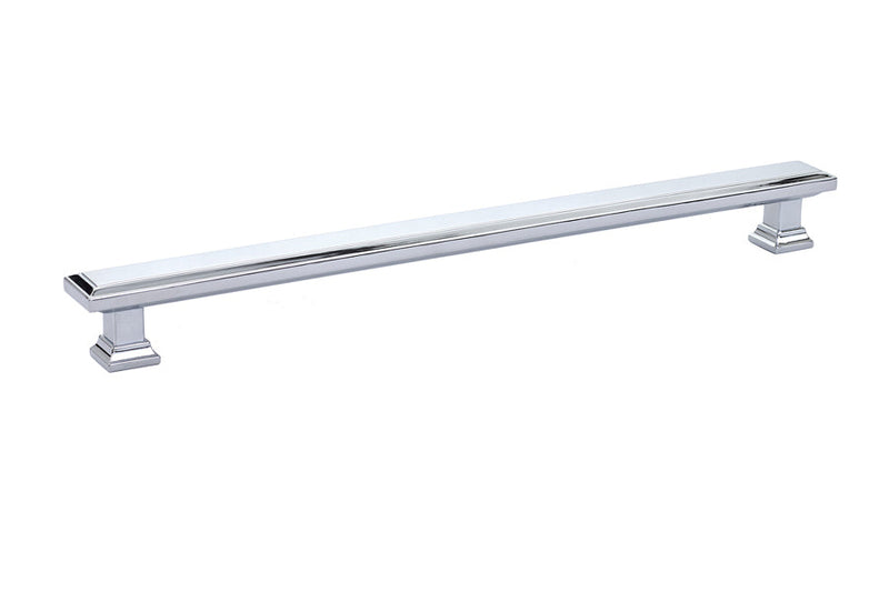 The Emtek Geometric Rectangular Cabinet Pull, 10" Center to Center in Polished Chrome finish