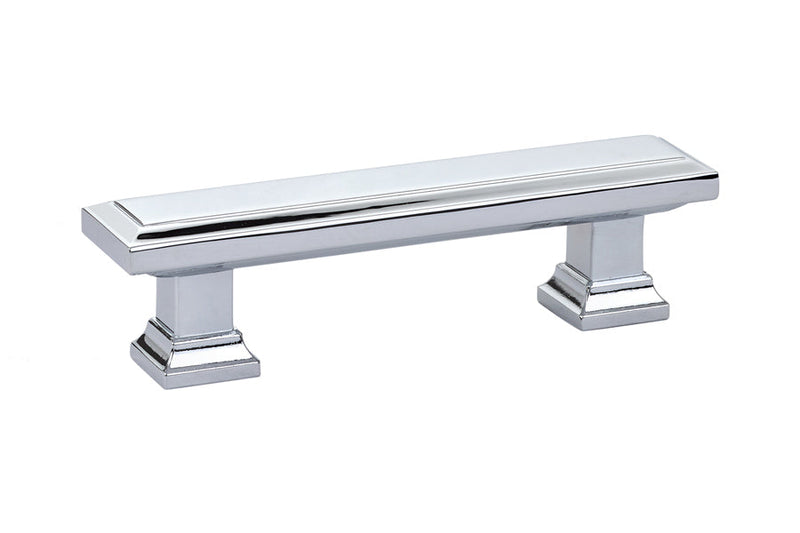 Emtek Geometric Rectangular Cabinet Pull, 3" Center to Center in Polished Chrome finish