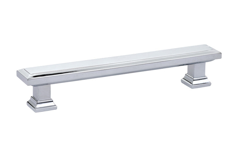 The Emtek Geometric Rectangular Cabinet Pull, 5" Center to Center in Polished Chrome finish