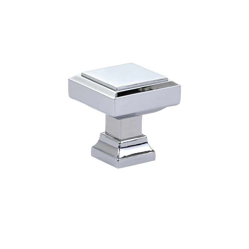 The Emtek Geometric Square Cabinet Knob, 1 1/4" in Polished Chrome finish