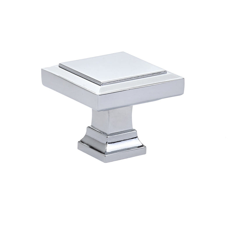 The Emtek Geometric Square Cabinet Knob, 1 5/8" in Polished Chrome finish