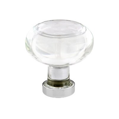 The Emtek Georgetown Crystal Glass Knob 1-1/4" Wide (1-1/2" Projection) in Polished Chrome finish