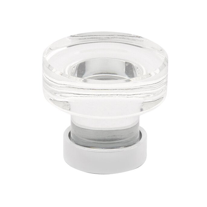 The Emtek Grayson Crystal Glass Knob 1-1/4" Wide (1-1/8" Projection) in Polished Chrome finish