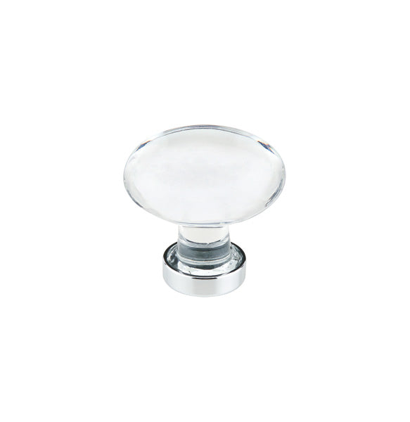 The Emtek Hampton Crystal Glass Knob 1-1/4" Wide in Polished Chrome finish