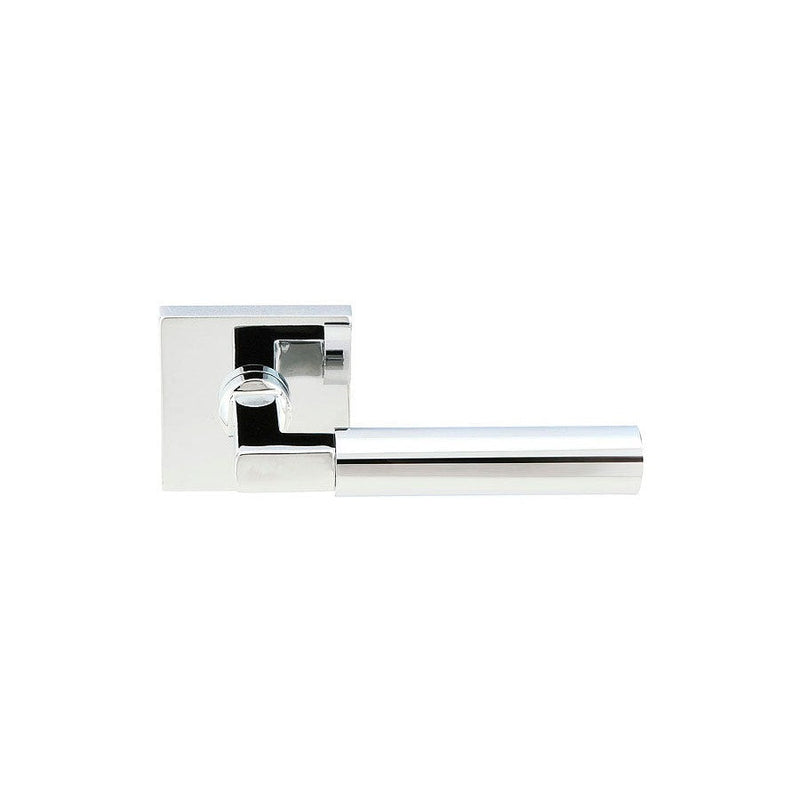 The Emtek Hercules Lever With Square Rosette in Polished Chrome finish