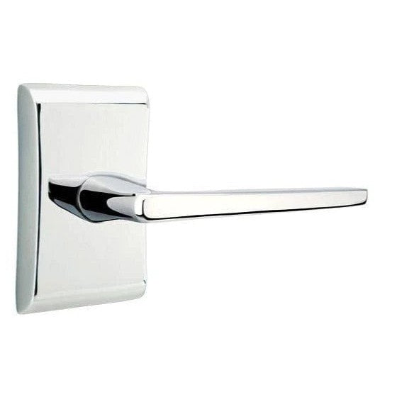 Emtek Hermes Lever With Neos Rosette in Polished Chrome finish