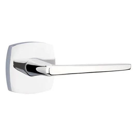 Emtek Hermes Lever With Urban Modern Rosette in Polished Chrome finish
