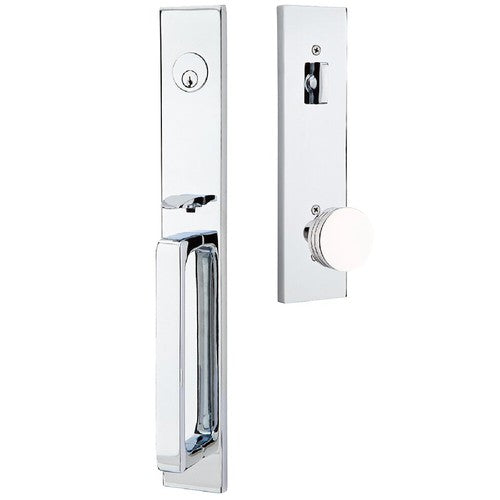 Emtek Lausanne Entrance Handleset With Bern Knob in Polished Chrome finish