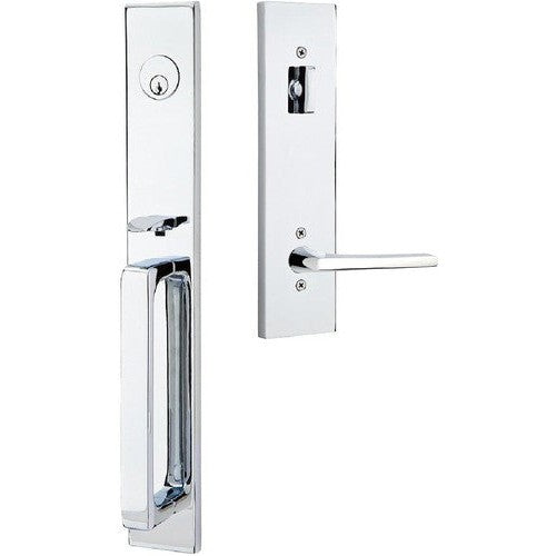 Emtek Lausanne Entrance Handleset With Helios Lever in Polished Chrome finish