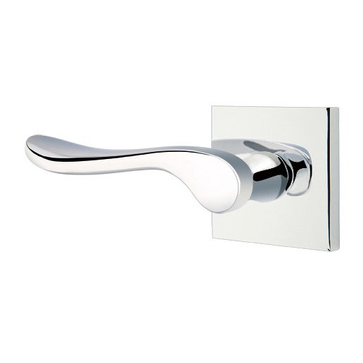 Emtek Luzern Lever With Square Rosette in Polished Chrome finish