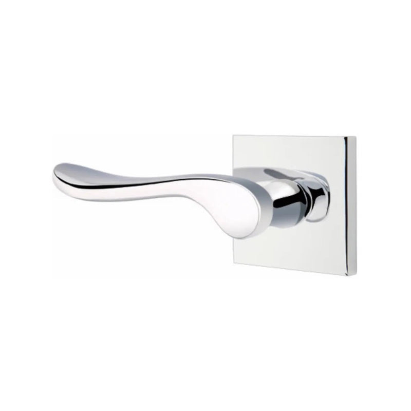 Emtek Luzern Lever With Square Rosette in Polished Chrome finish