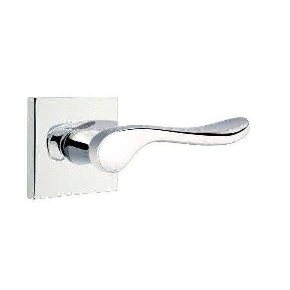 Emtek Luzern Lever With Square Rosette in Polished Chrome finish