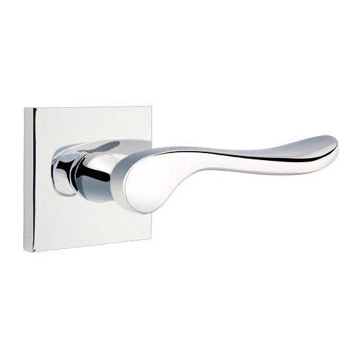 Emtek Luzern Lever With Square Rosette in Polished Chrome finish