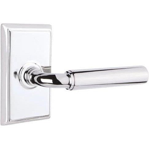 Emtek Manning Lever With Rectangular Rosette in Polished Chrome finish