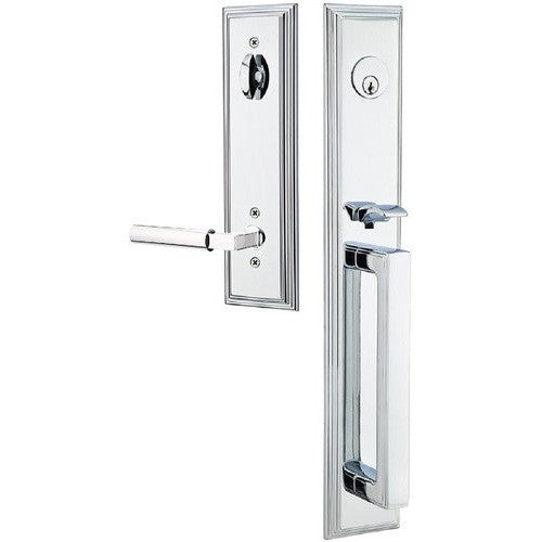 Emtek Melrose Tubular Entrance Handleset With Hercules Lever in Polished Chrome finish