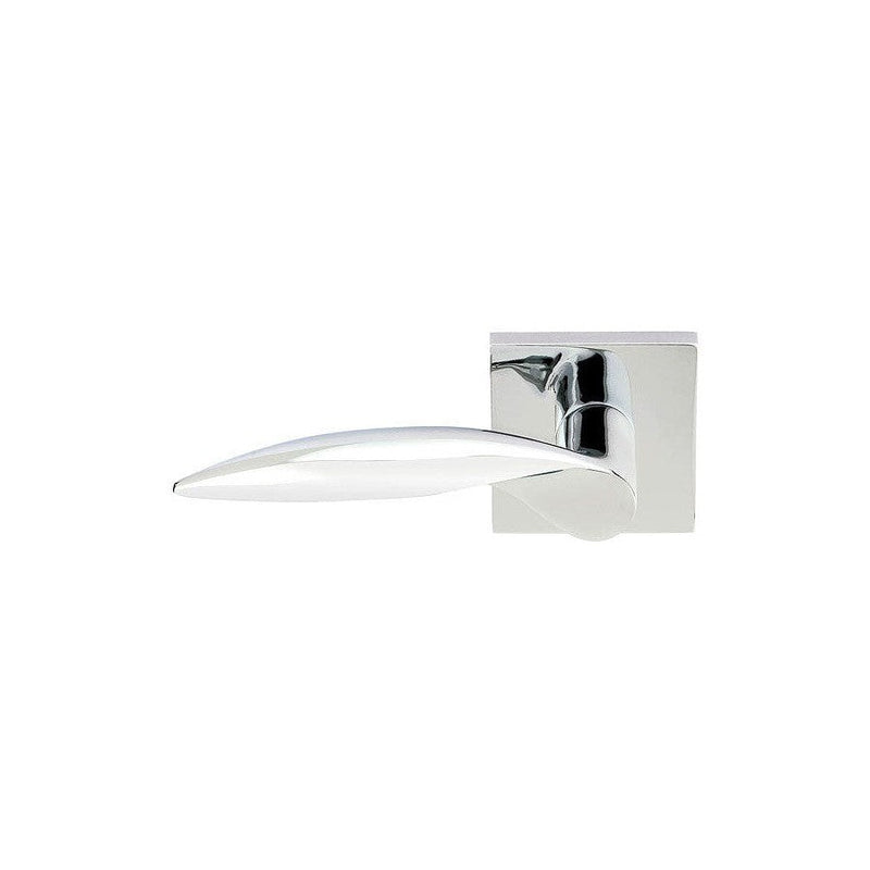 Emtek Mercury Lever With Square Rosette in Polished Chrome finish