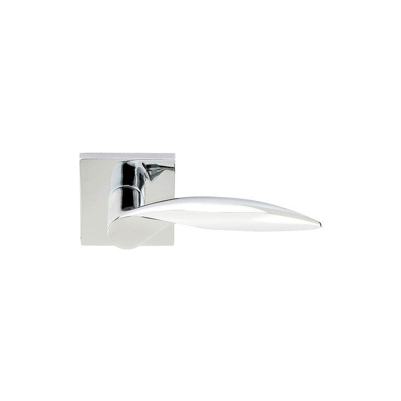 Emtek Mercury Lever With Square Rosette in Polished Chrome finish