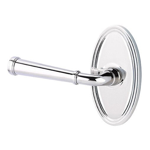 Emtek Merrimack Lever With Oval Rosette in Polished Chrome finish