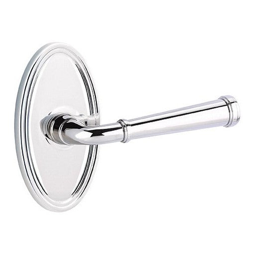 Emtek Merrimack Lever With Oval Rosette in Polished Chrome finish