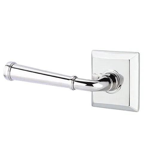 The Emtek Merrimack Lever with Quincy Rosette in Polished Chrome finish