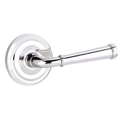 The Emtek Merrimack Lever With Regular Rosette in Polished Chrome finish