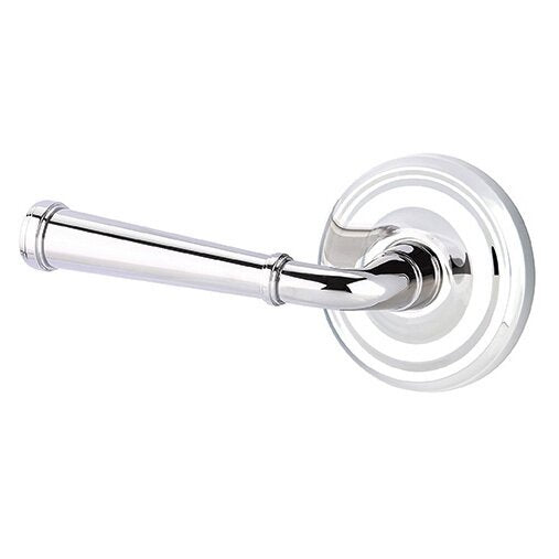 The Emtek Merrimack Lever With Regular Rosette in Polished Chrome finish