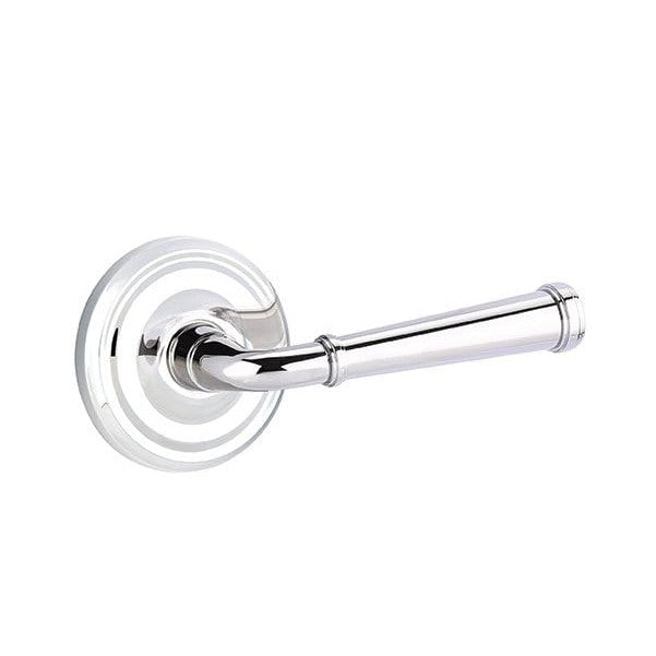 The Emtek Merrimack Lever With Regular Rosette in Polished Chrome finish