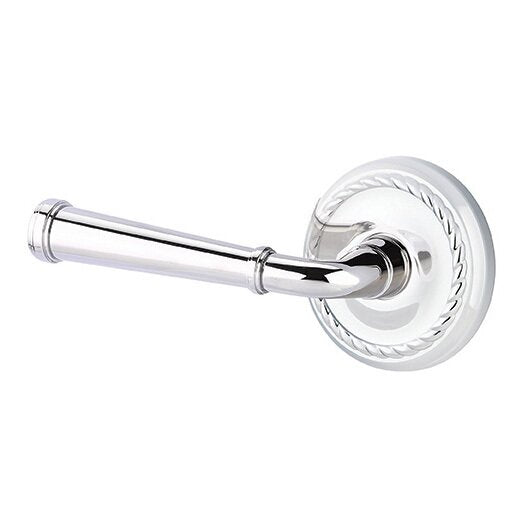 The Emtek Merrimack Lever With Rope Rosette in Polished Chrome finish