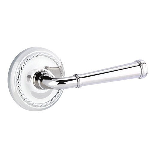 The Emtek Merrimack Lever With Rope Rosette in Polished Chrome finish