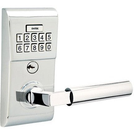 Emtek Modern Electronic Keypad Leverset with Hercules Lever in Polished Chrome finish