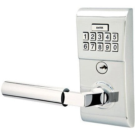 Emtek Modern Electronic Keypad Leverset with Hercules Lever in Polished Chrome finish