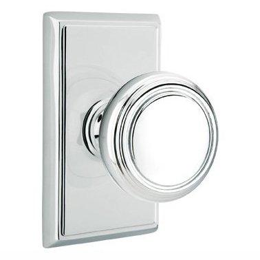 Emtek Norwich Knob with Rectangular Rosette in Polished Chrome finish