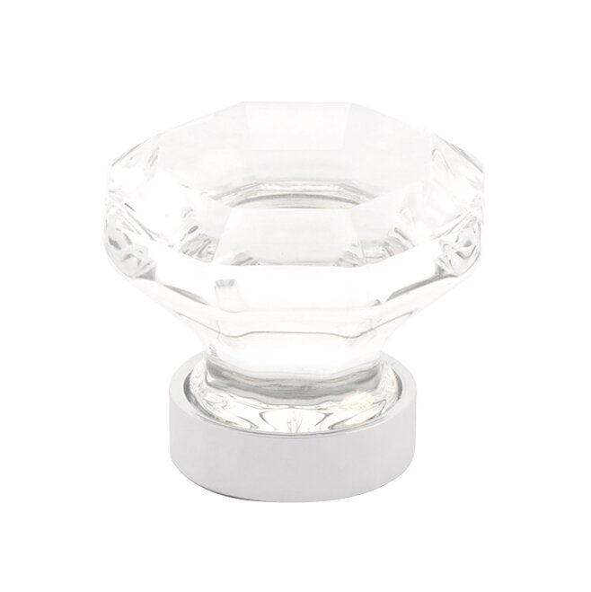 The Emtek Old Town Glass Cabinet Knob in Polished Chrome finish