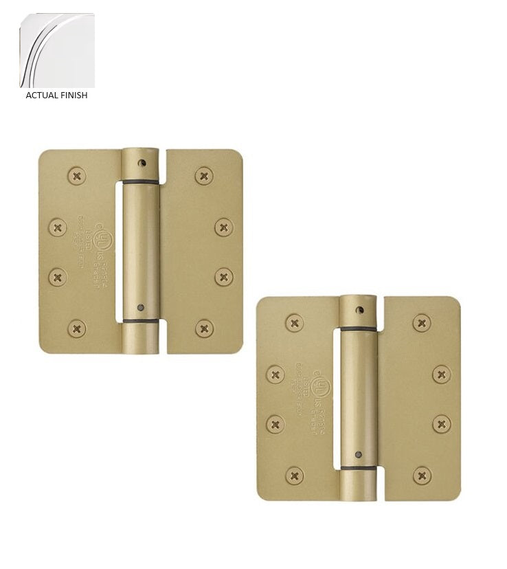 Emtek Plated Steel UL Listed Spring Hinge, 4" x 4" with 1/4" Radius Corners in Polished Chrome finish