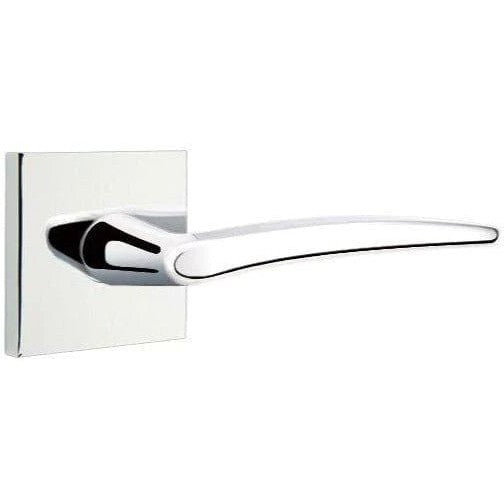 Emtek Poseidon Lever With Square Rosette in Polished Chrome finish