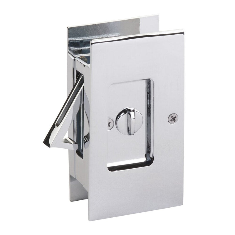 Emtek Privacy Modern Rectangular Pocket Door Lock in Polished Chrome finish