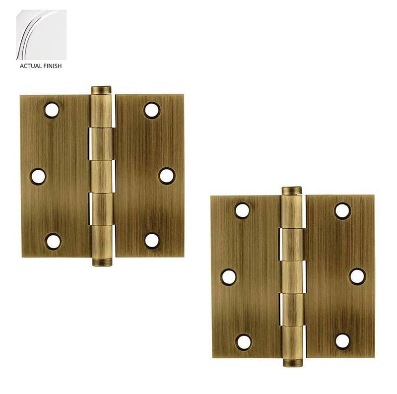 Emtek Residential Duty Solid Brass Plain Bearing Hinge, 3.5" x 3.5" with Square Corners in Polished Chrome finish