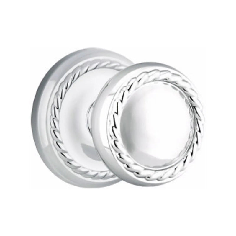 Emtek Rope Knob with Rope Rosette in Polished Chrome finish