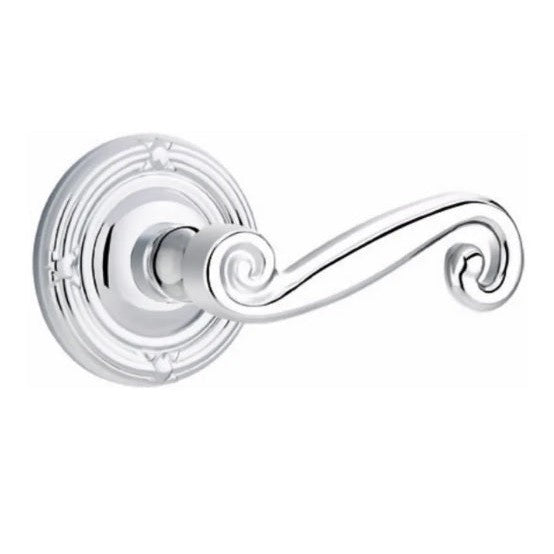 Emtek Rustic Lever With Ribbon & Reed Rosette in Polished Chrome finish