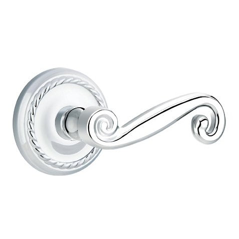 Emtek Rustic Lever With Rope Rosette in Polished Chrome finish