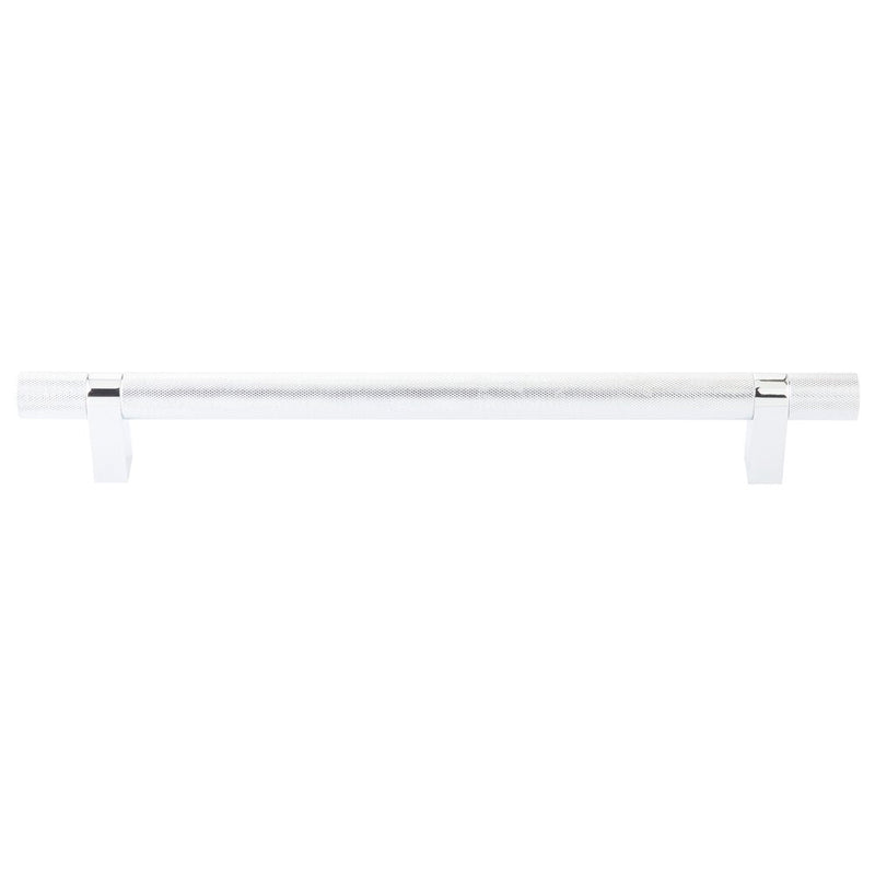 The Emtek Select Knurled Appliance Bar Pull, 12" C-to-C in Polished Chrome finish