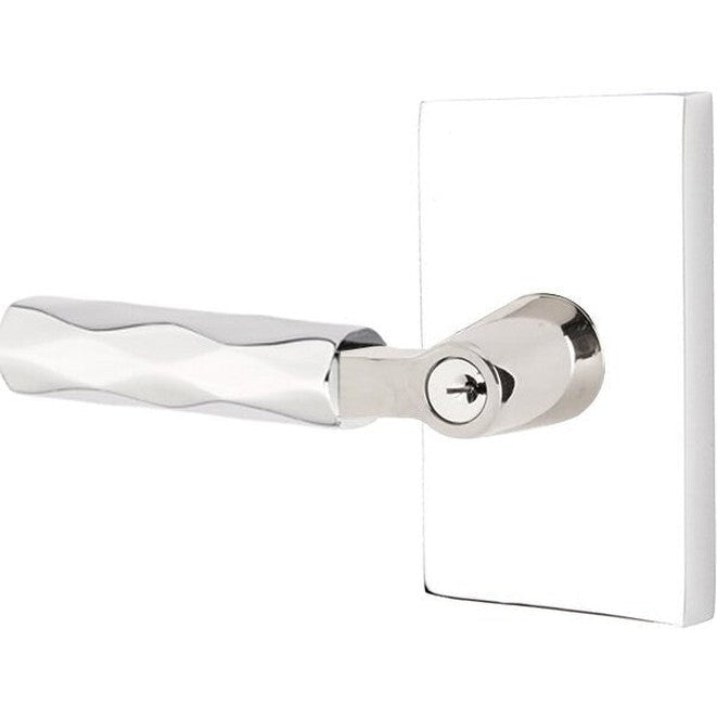 Emtek Select L-Square Tribeca Lever with Modern Rectangular Rosette in Polished Chrome finish