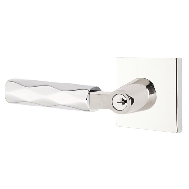 Emtek Select L-Square Tribeca Lever with Square Rosette in Polished Chrome finish