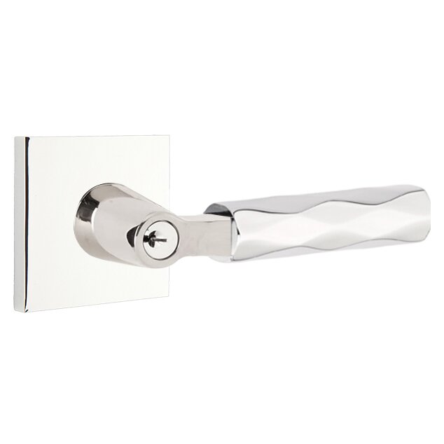 Emtek Select L-Square Tribeca Lever with Square Rosette in Polished Chrome finish