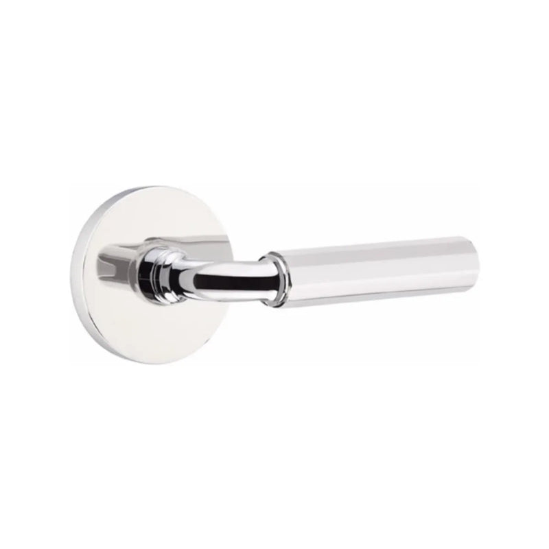 Emtek Select R-Bar Faceted Lever with Disk Rosette in Polished Chrome finish