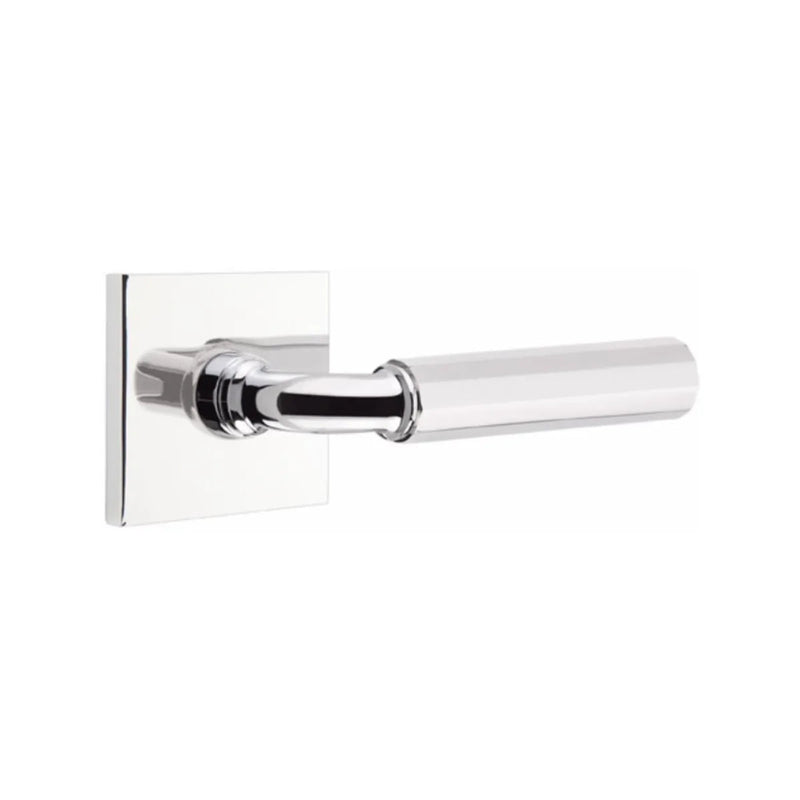 Emtek Select R-Bar Faceted Lever with Square Rosette in Polished Chrome finish