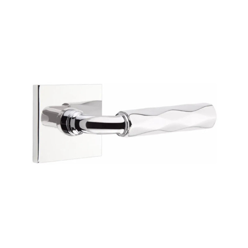 Emtek Select R-Bar Tribeca Lever with Square Rosette in Polished Chrome finish