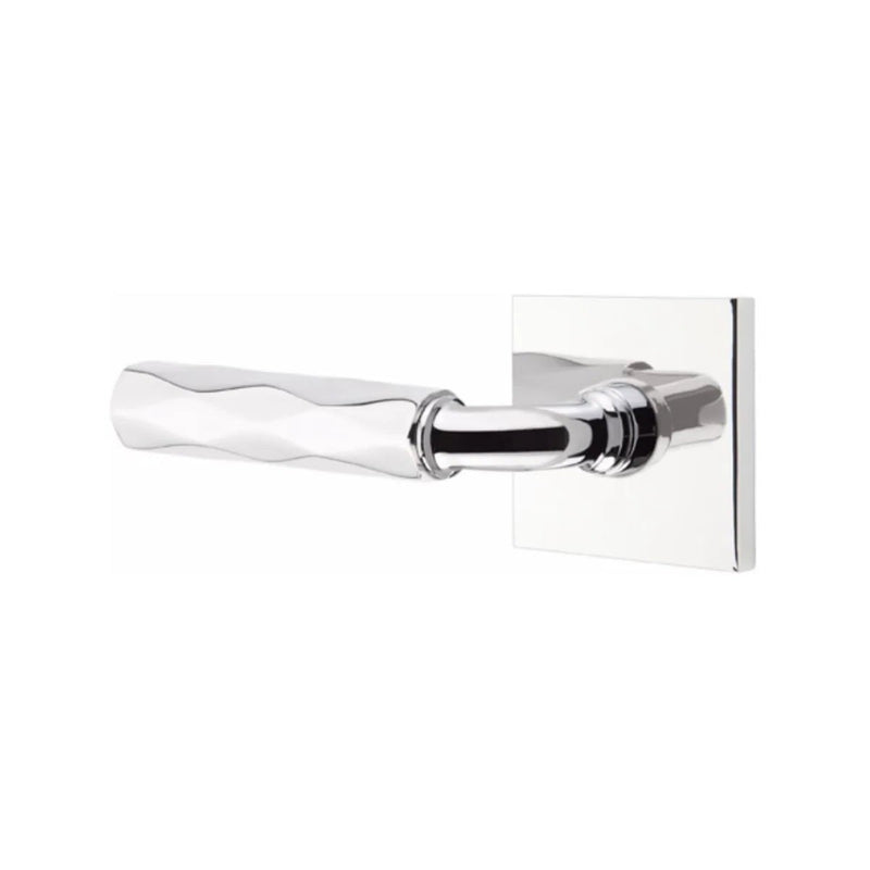 Emtek Select R-Bar Tribeca Lever with Square Rosette in Polished Chrome finish