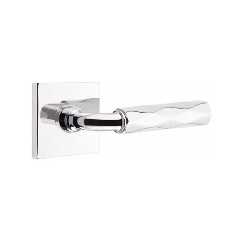 Emtek Select R-Bar Tribeca Lever with Square Rosette in Polished Chrome finish