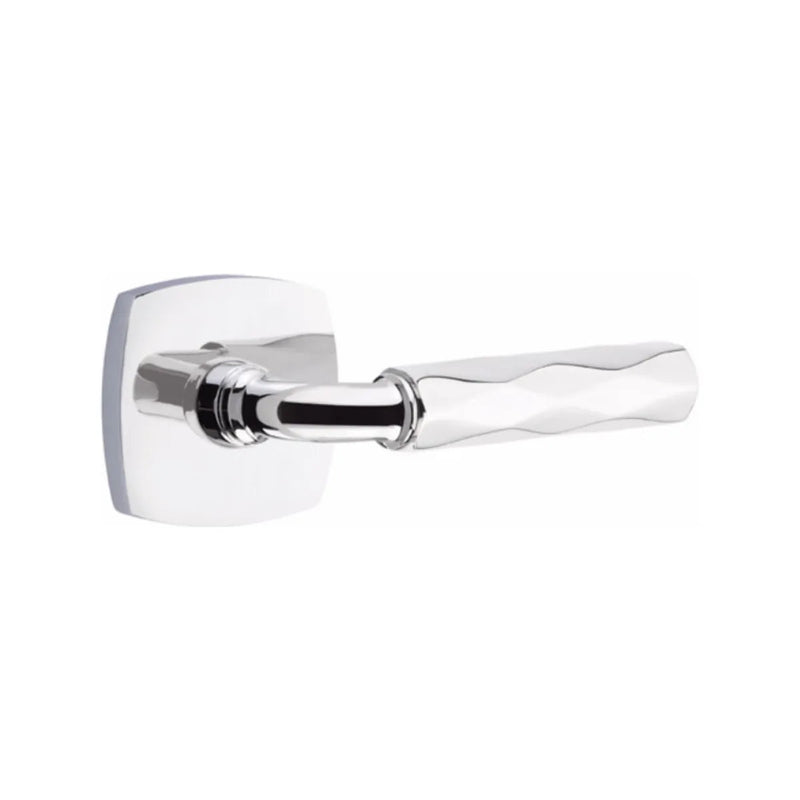 Emtek Select R-Bar Tribeca Lever with Urban Modern Rosette in Polished Chrome finish